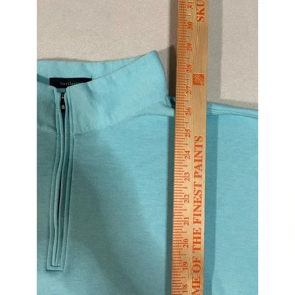 Men's Blue Turtleson Quarter-zip Sweater - Picture 7 of 9